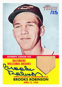 2007 Topps Heritage - Flashbacks Seat Relics Autographs #FAR-BR Brooks Robinson Front